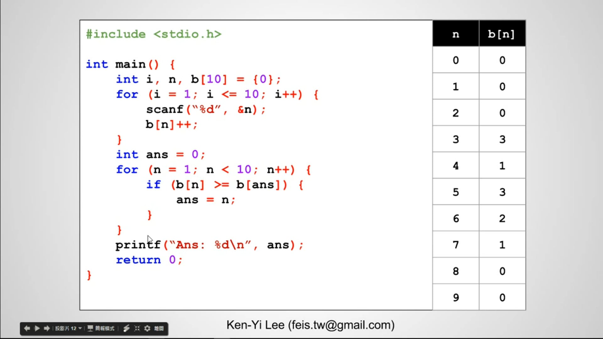 【C 語言入門】6.7.1 - 求小範圍內眾數的練習 (使用陣列).mp4