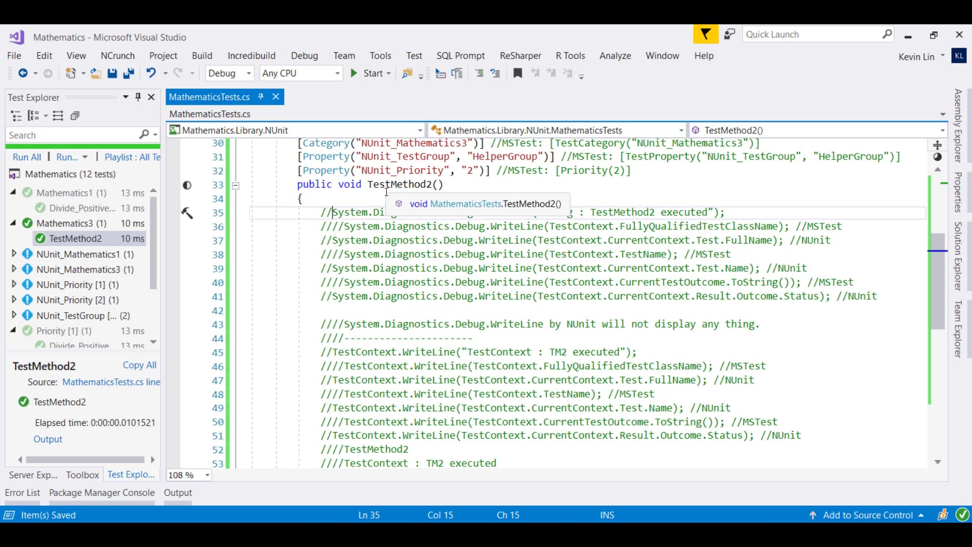 T005_03_VS2017Community_NUnit_TestContextWriteLine_SystemDiagnosticsDebugWriteLine.mp4